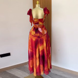 Print Tie Up Sleevleless Maxi Dress GCNE-HK72112