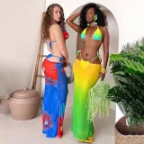 Sexy Print Bikinis 3pcs Swimsuit CYA-901835