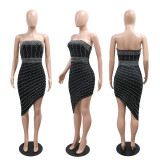 Sexy Hot Drill Irregular Tube Top Dress CYA-901832