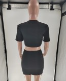 Letter Print Casual Two Piece Skirts Set GMJL-XX780