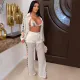 See Through Hollow Out Knit 3 Piece Pants Set CYA-901729