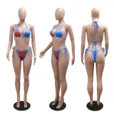 Sexy Print Bikinis 3pcs Swimsuit CYA-901835