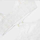 V Neck Lace See Through Maxi Dress CYA-901700
