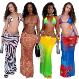 Sexy Print Bikinis 3pcs Swimsuit CYA-901835