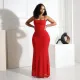 Sexy Hot Drill Solid Color Maxi Dress CYA-901715