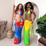 Sexy Print Bikinis 3pcs Swimsuit CYA-901835