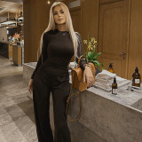Solid Color O Neck Loose Two Piece Pants Set GSZM-Y24ST593