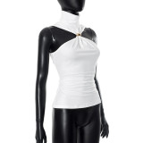 Solid Color Sleeveless High Collar Vest GSZM-G25TP054