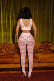Sexy Sleeveless Lace Two Piece Pants Set YD-8824