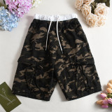 Camouflage Print Drawstring Shorts GNZD-51613PBD