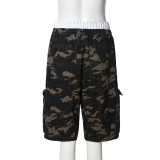 Camouflage Print Drawstring Shorts GNZD-51613PBD