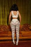 Sexy Sleeveless Lace Two Piece Pants Set YD-8824
