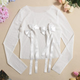 Bow Tie Top Lace Tassel Flutter Shorts Set GNZD-51626SHD