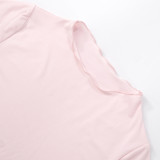 Solid Color Short Sleeve Two Piece Pants Set GSZM-Y25ST104
