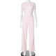 Solid Color O Neck Loose Two Piece Pants Set GSZM-Y24ST593
