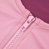 Contrast Color Zipper Tops Micro Flare Pants Suit MXBF-D25ST097