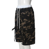 Camouflage Print Drawstring Shorts GNZD-51613PBD
