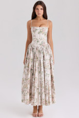 Sexy Print Sling Loose Maxi Dress GLJS-B8299