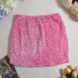 Sexy Sequin Velvet Mini Skirts GNZD-51606DBD