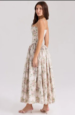 Sexy Print Sling Loose Maxi Dress GLJS-B8299