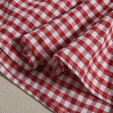 Sexy Plaid Wrap Chest Pleated Skirt 2 Piece Set GNZD-51599SBD