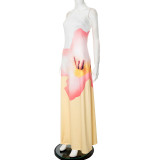 Sexy Print Off Shoulder Halterneck Maxi Dress GSZM-Q25DS074