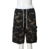 Camouflage Print Drawstring Shorts GNZD-51613PBD
