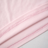 Solid Color O Neck Loose Two Piece Pants Set GSZM-Y24ST593