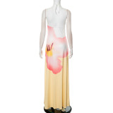 Sexy Print Off Shoulder Halterneck Maxi Dress GSZM-Q25DS074