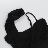 Sexy Single Shoulder Tie Up Tops FL-YL25039MHO