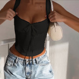 Lace Lace Solid Color Camisole Top FL-JY24668PFO