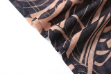 Print Mesh Long Sleeve Split Maxi Dress DLSF-K24L62342