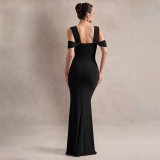 Solid Color Halter Sexy Split Gown Dress FL-XY25016PFO