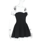 One-Shoulder Color-Collision Bustless Mini Dress FL-JY24669PFO