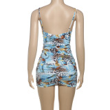 Leopard Print Hollow Out Backless Mini Dress DLSF-K24D65125