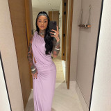 Irregular Single Shoulder Sleeveless Maxi Dress DLSF-K25D63464