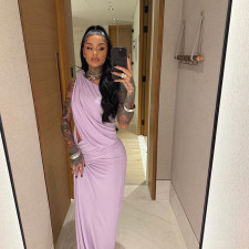 Irregular Single Shoulder Sleeveless Maxi Dress DLSF-K25D63464