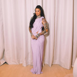 Irregular Single Shoulder Sleeveless Maxi Dress DLSF-K25D63464