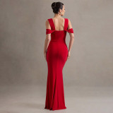 Solid Color Halter Sexy Split Gown Dress FL-XY25016PFO