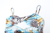 Leopard Print Hollow Out Backless Mini Dress DLSF-K24D65125