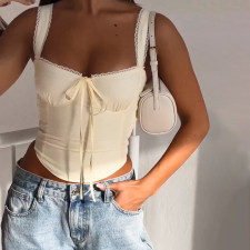 Lace Lace Solid Color Camisole Top FL-JY24668PFO