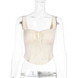Lace Lace Solid Color Camisole Top FL-JY24668PFO