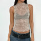 Half High Neck Sleeveless Top FL-ZX25061PFO