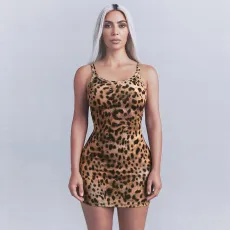 Leopard Print Sleeveless Mini Dress DLSF-K24D59818