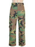 Camouflage Print Loose Straight Pants SH-391366