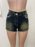 Sexy Raw Edge Washed Denim Shorts LSD-2415