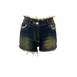 Sexy Raw Edge Washed Denim Shorts LSD-2415
