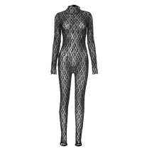 Pre Order: About 7 work days shipping Lace See Through Jumpsuit YUEM-30015