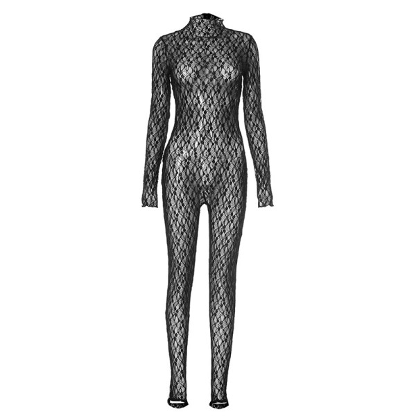Pre Order: About 7 work days shipping Lace See Through Jumpsuit YUEM-30015