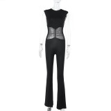 Mesh Patchwork See Through Jumpsuit FL-YL25013MHO